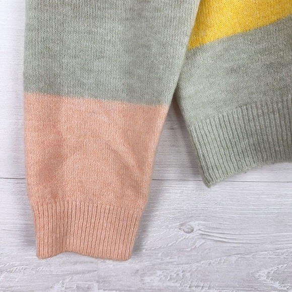 Forever 21 Womens Sweater Medium‎ Mock Neck Long Sleeve Color Block Multicolor - Picture 5 of 13